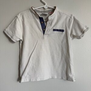 Zara White and Navy Casual Shirt Boys Size 3/4